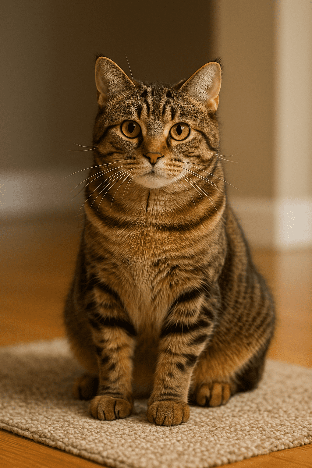 Charming Manx cat without a tail