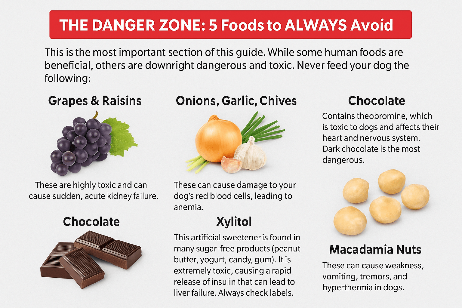 5 danger foods for dogs