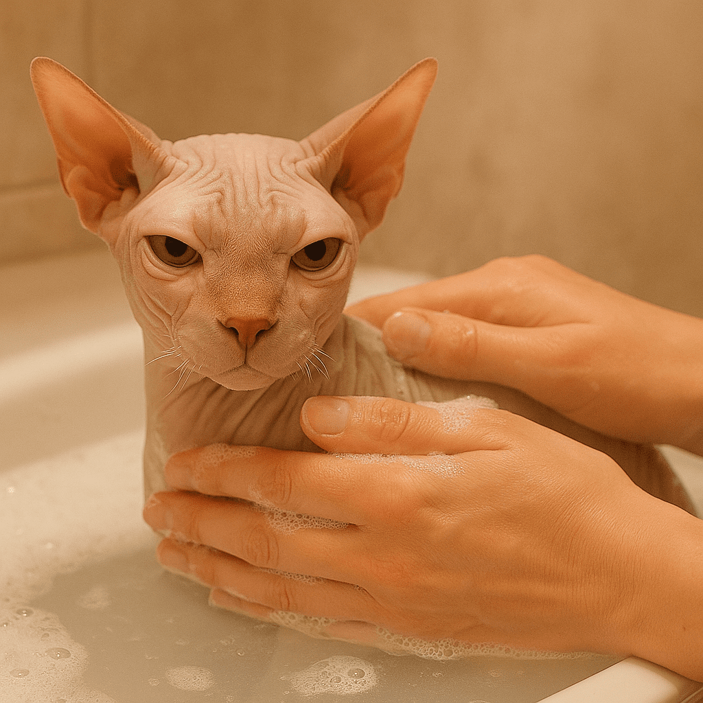 Cat Bathing