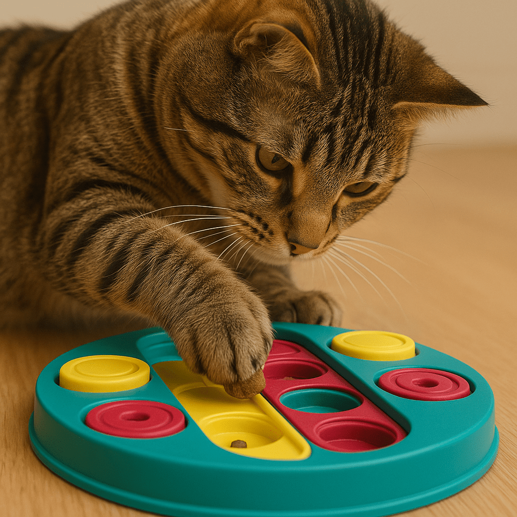 cat playing toy