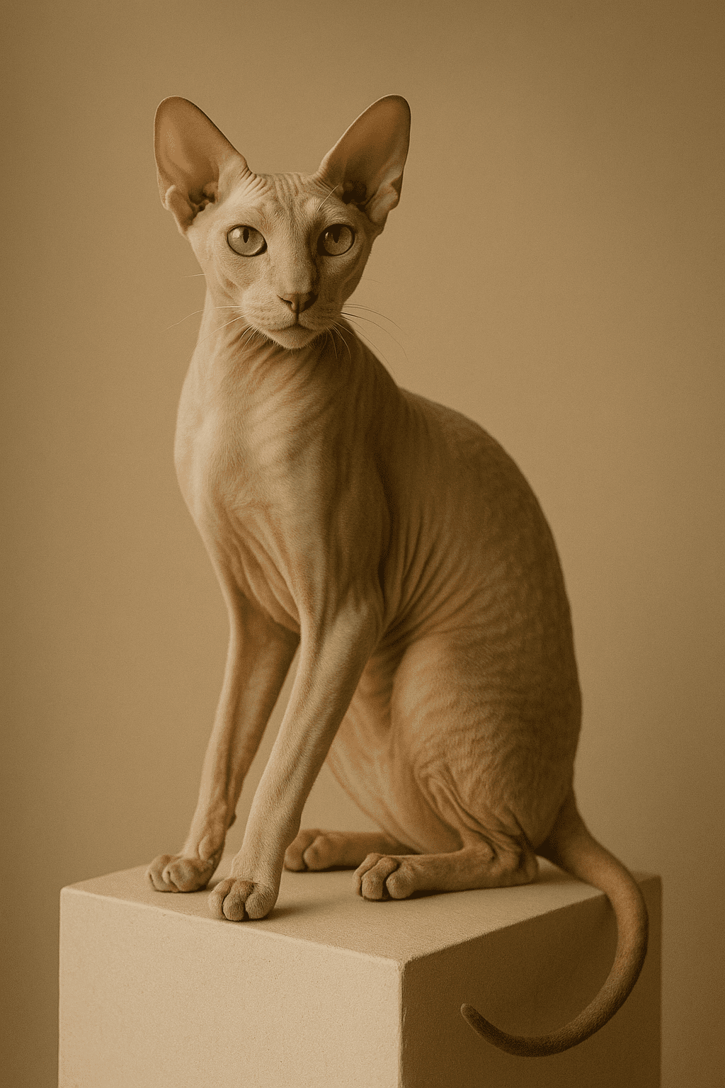 Sleek and affectionate Peterbald cat