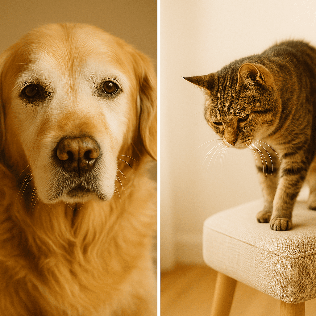 Golden Years, Golden Care: A Wellness Guide for Your Senior Pet 2 Aged dog and cat