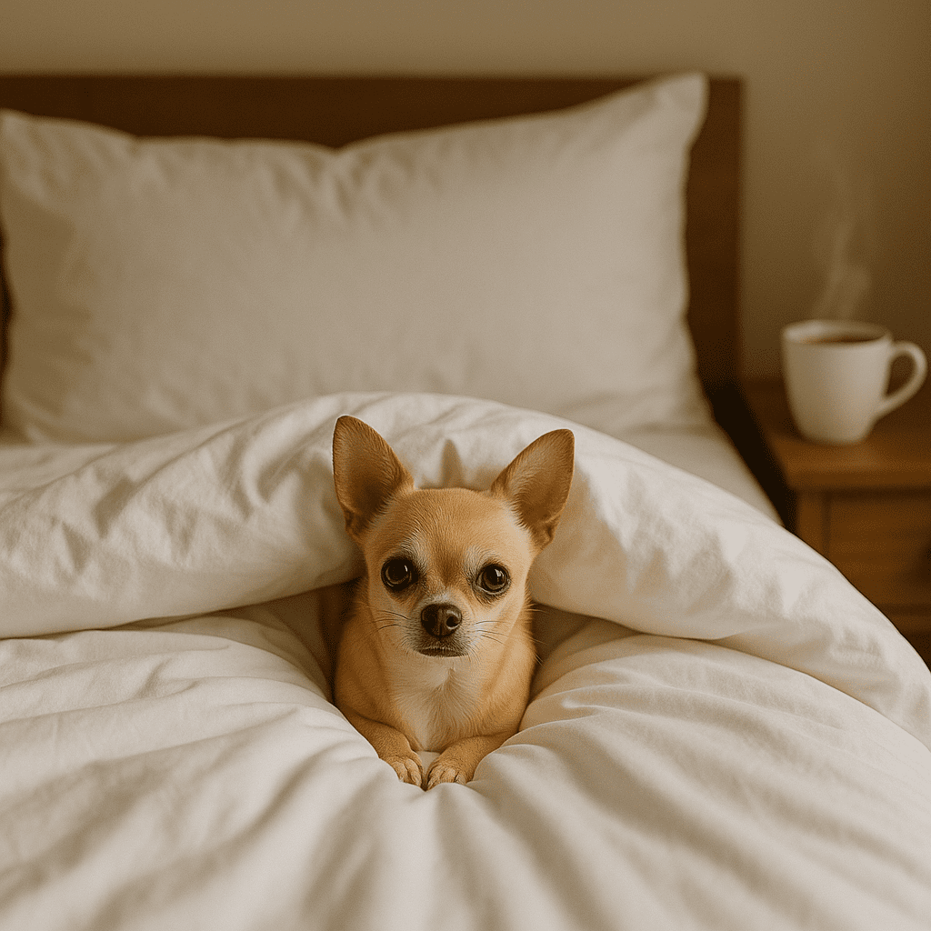 chihuahua steals spot
