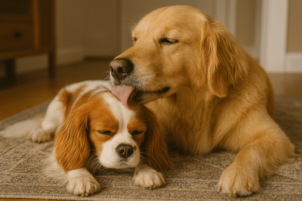 Why Do Dogs Lick You? 8 Reasons for Licking Behavior Explained 3 dog licking dog