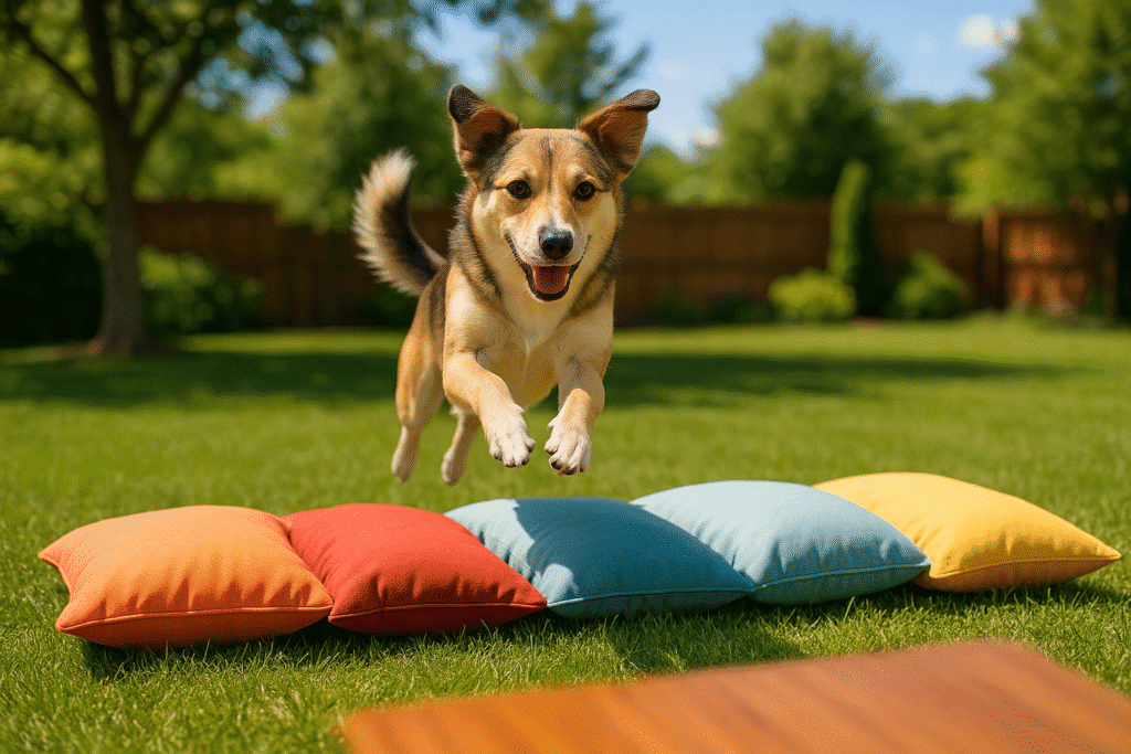 dog playing outside